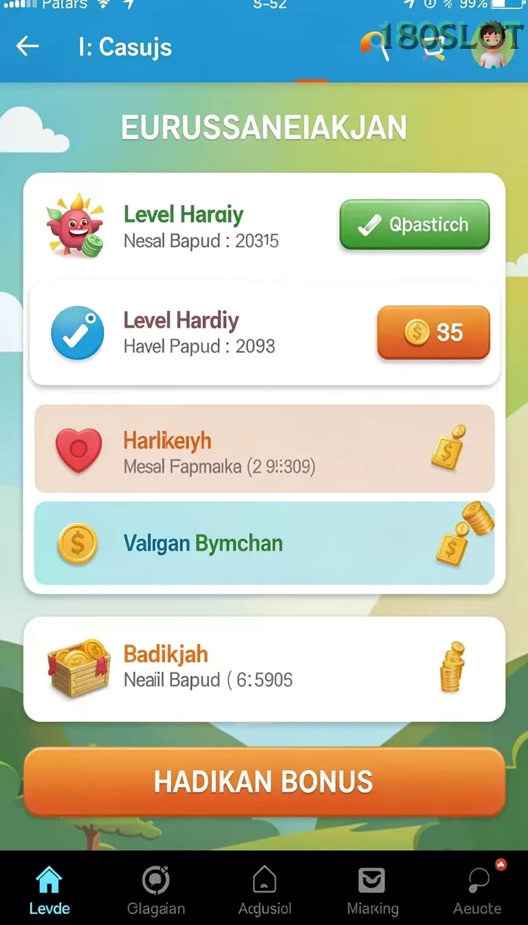 Cuplikan layar RR777 — menu navigasi